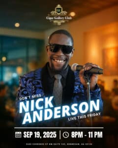Don’t miss Nick Anderson live this Friday 9/19!