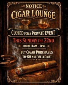 Sunday 22: Closed for Private Event